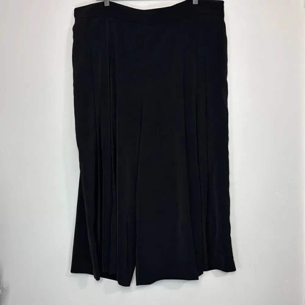 ELOQUII Black Pleated Wide Leg Pants 18